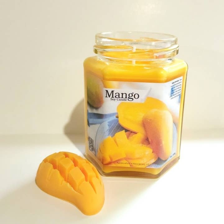 Mango Soy Candle - Large Hex Jar 7 oz