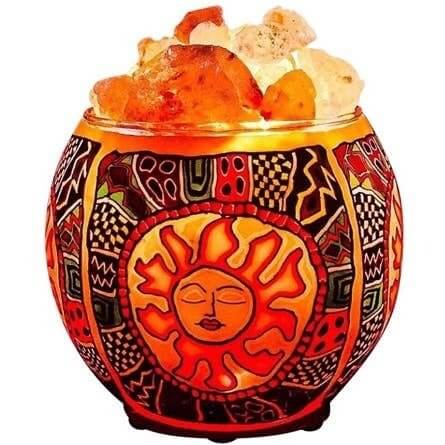 Tribal Sun Aromatherapy Salt Lamp with Dimmer - Essential Oil Diffuser